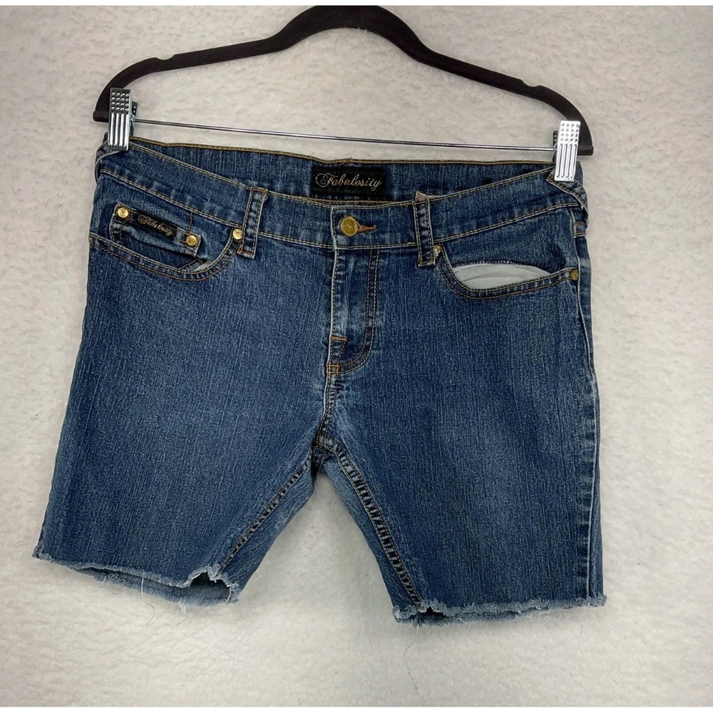 Fabulosity Women's Denim Low Rise Jorts Raw Hem Size‎ 9